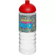 Bidon H2O Treble o pojemności 750 ml z wypukłym wieczkiem, biały, czerwony