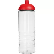 Bidon H2O Treble o pojemności 750 ml z wypukłym wieczkiem, biały, czerwony