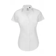 Bluzka popelinowa Heritage z krótkimi rękawami - white