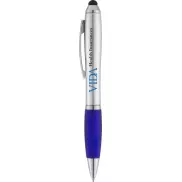 Długopis ze stylusem i kolorowym uchwytem Nash, szary, niebieski