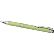 Długopis automatyczny Moneta z plastiku ABS i słomy pszenicznej, zielony