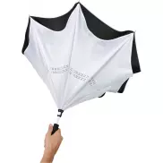 Odwrotnie barwiony prosty parasol Yoon 23”, biały, czarny
