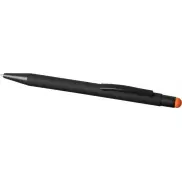 Długopis Dax z gumowym rysikiem, czarny, pomarańczowy