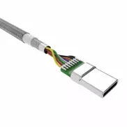 Nylonowy kabel do transferu danych LK30 Typ - C Quick Charge 3,0 - szary