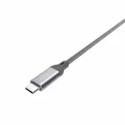 Nylonowy kabel do transferu danych LK30 Typ - C Quick Charge 3,0 - szary