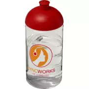 Bidon H2O Bop® o pojemności 500 ml z wypukłym wieczkiem, biały, czerwony