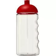 Bidon H2O Bop® o pojemności 500 ml z wypukłym wieczkiem, biały, czerwony