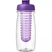 Bidon H2O Pulse® o pojemności 600 ml z wieczkiem zaciskowym zmożliwością przyrządzania wody smakowej, biały, fioletowy