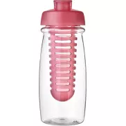 Bidon H2O Pulse® o pojemności 600 ml z wieczkiem zaciskowym zmożliwością przyrządzania wody smakowej, biały, różowy