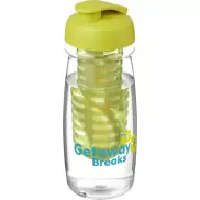 Bidon H2O Pulse® o pojemności 600 ml z wieczkiem zaciskowym zmożliwością przyrządzania wody smakowej, biały, zielony