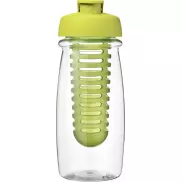 Bidon H2O Pulse® o pojemności 600 ml z wieczkiem zaciskowym zmożliwością przyrządzania wody smakowej, biały, zielony
