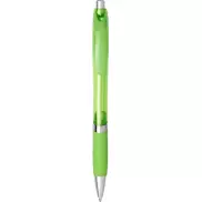 Przezroczysty długopis Turbo z gumowym uchwytem, zielony