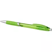 Przezroczysty długopis Turbo z gumowym uchwytem, zielony