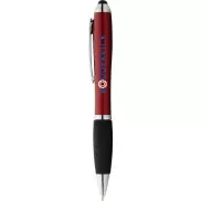 Długopis kolorowy ze stylusem i czarnym uchwytem Nash, czerwony, czarny