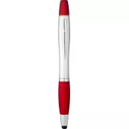 Długopis ze stylusem i zakreślaczem Nash, szary, czerwony