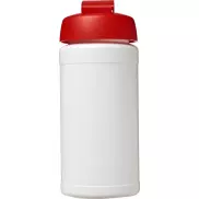Bidon Baseline® Plus o pojemności 500 ml z wieczkiem zaciskowym, biały, czerwony