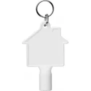 Klucz do skrzynki licznika w kształcie domku Maximilian z brelokiem, biały