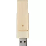 Pamięć USB Rotate o pojemności 8 GB wykonana z bambusa, biały