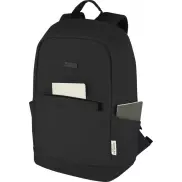 Joey 15,6-calowy plecak na laptopa z płótna z recyklingu z certyfikatem GRS o pojemności 18 l, czarny