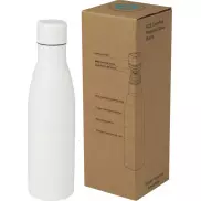 Vasa butelka ze stali nierdzwenej z recyklingu z miedzianą izolacją próżniową o pojemności 500 ml posiadająca certyfikat RCS , biały