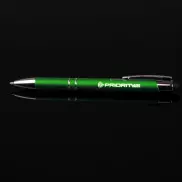 Długopis plastikowy touch pen z podświetlanym logo WORLD - zielony