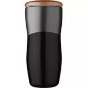 Dwuwarstwowy kubek ceramiczny Reno o pojemności 370 ml, czarny