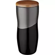 Dwuwarstwowy kubek ceramiczny Reno o pojemności 370 ml, czarny