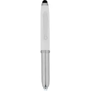 Długopis ze stylusem i lampką LED Xenon, biały, szary