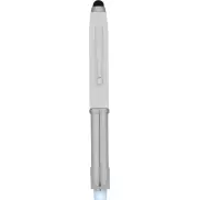 Długopis ze stylusem i lampką LED Xenon, biały, szary