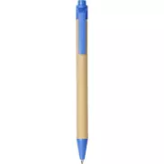 Długopis Berk z kartonu z recyklingu i plastiku kukurydzianego, niebieski