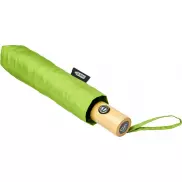 Składany, automatycznie otwierany/zamykany parasol Bo 21” wykonany z plastiku PET z recyklingu, zielony