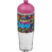 Bidon H2O Tempo® o pojemności 700 ml z wypukłym wieczkiem, biały, różowy