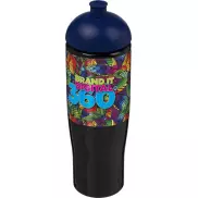 Bidon H2O Tempo® o pojemności 700 ml z wypukłym wieczkiem, czarny, niebieski