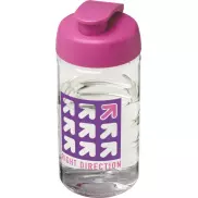 Bidon H2O Bop® o pojemności 500 ml z wieczkiem zaciskowym, biały, różowy