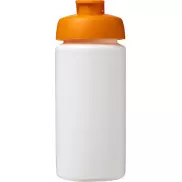 Bidon Baseline® Plus o pojemności 500 ml z wieczkiem zaciskowym i uchwytem, biały, pomarańczowy