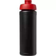 Bidon Baseline® Plus o pojemności 750 ml z wieczkiem zaciskowym i uchwytem, czarny, czerwony