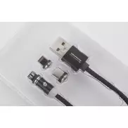 Kabel USB 3 w 1 MAGNETIC czarny
