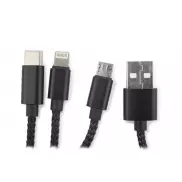 Kabel USB 3 w 1 LUX czarny