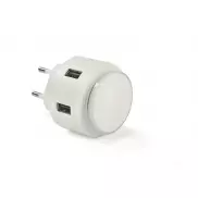 Ładowarka sieciowa USB z lampką nocną NOTTO biały