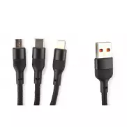 Kabel USB 3 w 1 FAST czarny