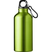 Aluminiowa butelka na wodę Oregon z karabińczykiem o pojemności 400 ml, zielony, biały