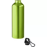 Aluminiowa butelka na wodę Oregon z karabińczykiem o pojemności 770 ml, zielony