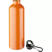Aluminiowa butelka na wodę Oregon z karabińczykiem o pojemności 770 ml, pomarańczowy