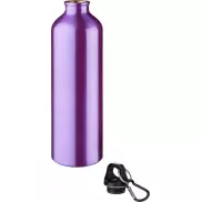Aluminiowa butelka na wodę Oregon z karabińczykiem o pojemności 770 ml, fioletowy