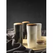 Dwuwarstwowy kubek ceramiczny Reno o pojemności 370 ml, biały