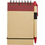 Notatnik A7 z recyklingu z długopisem Zuse, piasek pustyni, czerwony