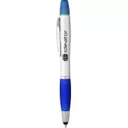 Długopis ze stylusem i zakreślaczem Nash, szary, niebieski