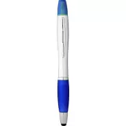 Długopis ze stylusem i zakreślaczem Nash, szary, niebieski