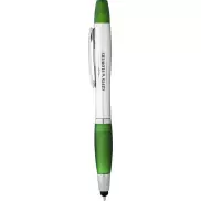 Długopis ze stylusem i zakreślaczem Nash, szary, zielony