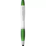 Długopis ze stylusem i zakreślaczem Nash, szary, zielony